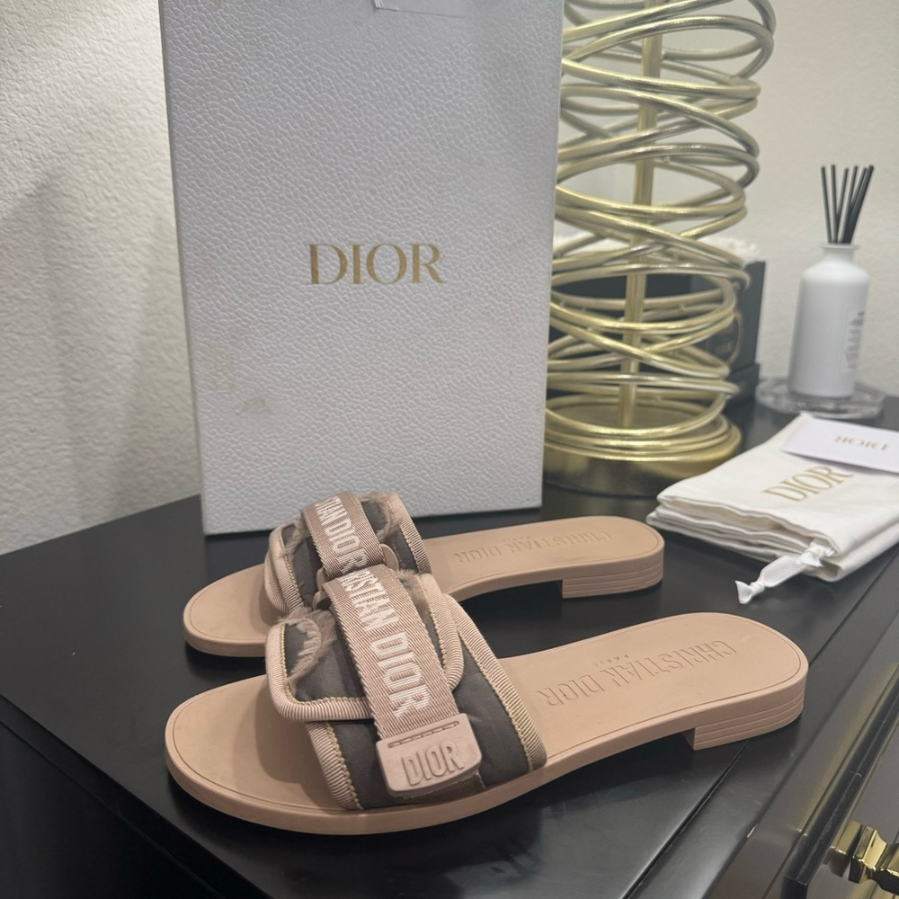 Christian Dior Evolution Slide Sandal Nude 37
